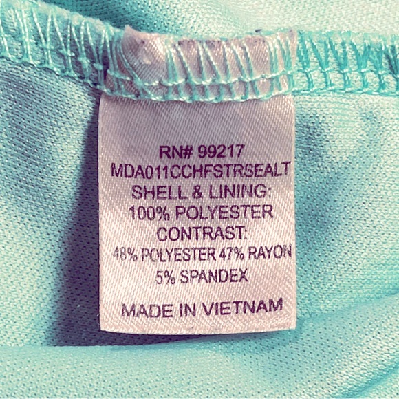 Charming Charlie size small teal mini dress with black & white striped top EUC - Picture 11 of 11